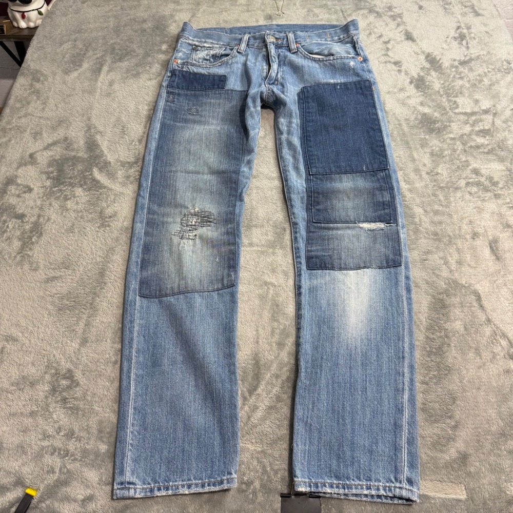 VTG Y2K Denim & Supply Ralph Lauren Patchwork Boyfriend Jeans Light Wash 25